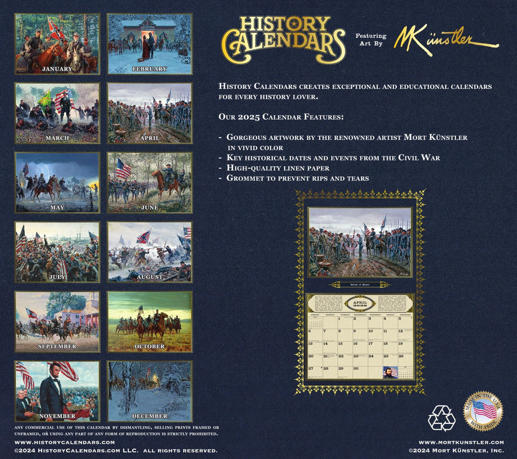 2025 Civil War Calendar The Official Mort Künstler Website